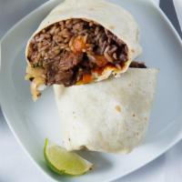 Build Your Own Burrito (Rice And Beans) · Rolled in a soft flour tortilla. Choose filling, rice, beans and toppings.