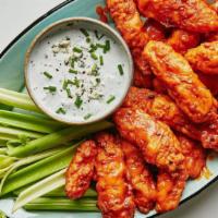Teriyaki Bone-In Wings · Served with celery or carrots, and blue cheese or ranch.