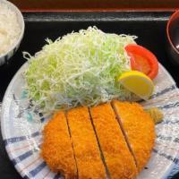 -1. Pork Cutlet Plate · Pork katsu, pasta salad, lettuce salad, side dish with miso soup