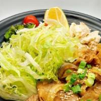 -8. Ginger Pork Plate · Ginger pork, lettuce salad, side dish with miso soup