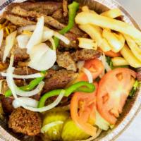 Lamb Gyro Over Rice · Most Popular. Lamb gyro, sliced thin and served over a pile of rice. Served with salad and w...