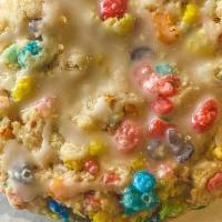 Fruity Cereal & Milk · Fruity Pebbles Cookie with a cereal milk glaze