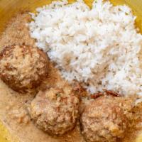 Gushtaba · Gluten free. Mild (little heat). Kashmiri minced lamb meatballs (3) simmered in cream sauce,...