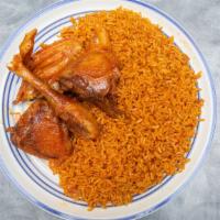 Jollof Rice · With beef or assorted meat.