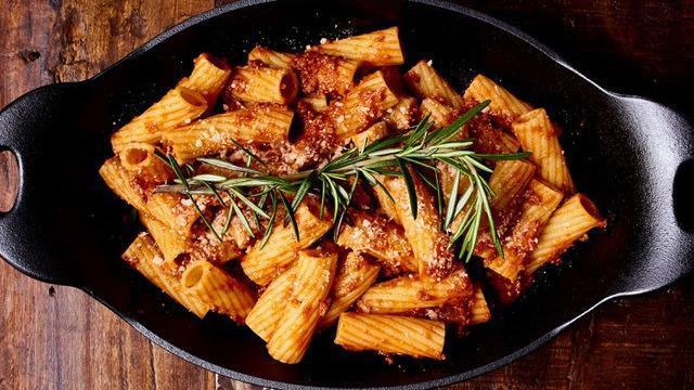 Ragu · Rigatoni with homemade beef bolognese ragu. Available with Gluten free pasta.