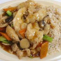 Hunan Chicken · Spicy, served with your choice of white or brown rice.