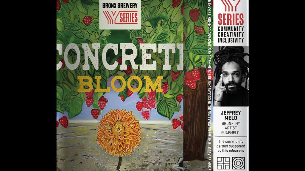 Concrete Bloom - 4 Pk · Fruit forward hops provide notes of grapefruit and honeydew to this Hazy IPA but with hundreds of pounds of raspberry puree, raspberry is the true star. With honey malt for sweetness and rye malt for spice, a kick of mint leaves this balanced IPA with a refreshing finish.