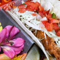 Tito'S Famous Fish Taco. · Tempura white fish, cabbage, cilantro/lime sauce, and pico