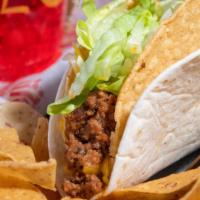 Kids Beef Taco Meal. · Kids taco with seasoned ground beef, Tito’s cheeses and lettuce. Served with homemade tortil...