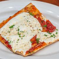 Grandma'S Pizza · Chunky tomatoes topped with fresh mozzarella, on a seasoned, thin crust.