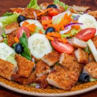 Breaded Chicken Cutlet Salad · 