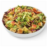 Asian Apple Citrus Salad · Tuscan greens and kale mix tossed in a ginger citrus dressing with grilled chicken, diced ap...