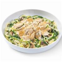 Zucchini Roasted Garlic Cream With Grilled Chicken · A creamy and paleo-friendly combination of zucchini noodles in roasted garlic cream sauce wi...