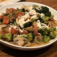 Spaghetti Primavera · A medley of vegetables sautéed in garlic and extra virgin olive oil.