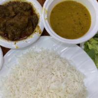 Meat Curry Combo · 1 choice of curry, 1 choice of rice or naan, comes with 1 order of mixed vegetables.