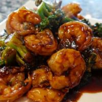 Shrimp With Garlic Sauce · Served with rice. Hot and spicy.