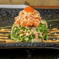 Spicy Crunchy Seafood Salad · Shrimp, salmon, octopus, crab and spicy Japanese aioli.