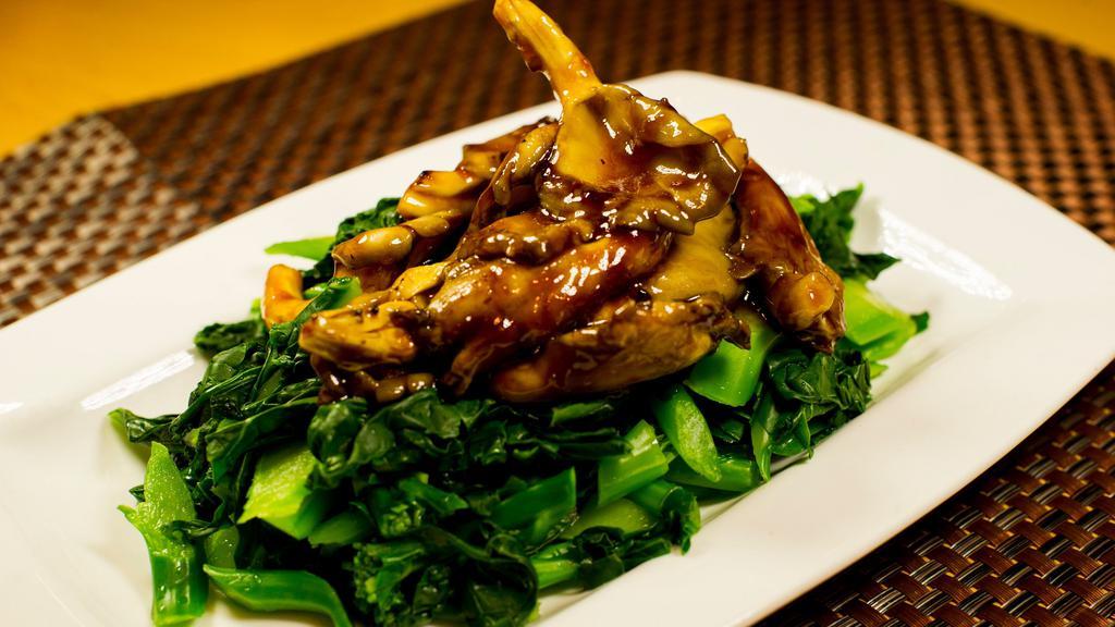 Oyster Mushroom With Chinese Broccoli · Soy free option & Gluten free option. Sauteed chinese broccoli with oyster mushroom in brown sauce.