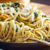 Four-Cheese Linguine Pasta · Classic mix of four cheese's into fresh linguine pasta.