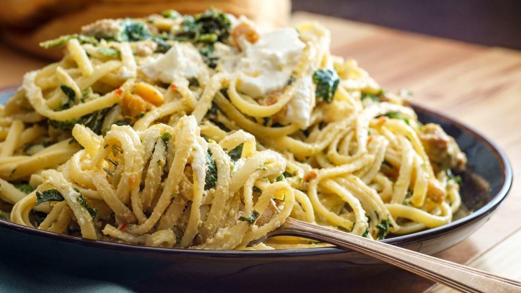 Four-Cheese Linguine Pasta · Classic mix of four cheese's into fresh linguine pasta.