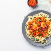 Marinara Linguine Pasta · Warm creamy marinara sauce mixed in with steamed cooked linguine pasta.