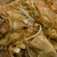 Beef Chow Fun · Stir-fried vegetables and noodles. Come with broad rice noodles.