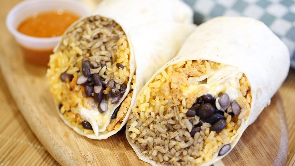Bean Burrito · Served with yellow rice beans sour cream and cheese.
