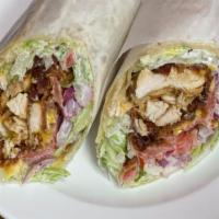 Six Corners Wrap · Grilled Chicken w/ Bacon, American Cheese, Onions, Mixed Greens, Tomatoes & Parmesan Pepperc...