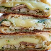 Grilled Chicken Panini · Chop grill chicken, mozzarella, avocado, pico de gallo and chipotle mayonnaise.