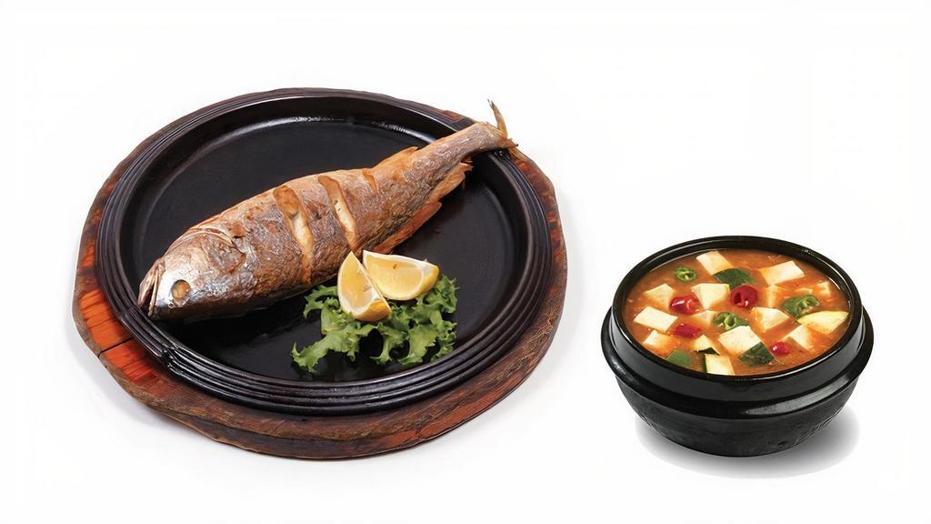 Jogi Gui & Soup · Broiled croaker and choice of Soy bean / Soft tofu stew