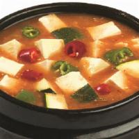 Deon Jang Jjigae · Bean paste stew with tofu and vegetables.