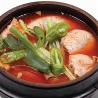 Al Jjigae · Spicy codfish roe and vegetable stew.