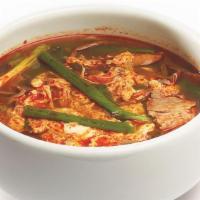 Yook Ge Jang · Spicy beef and vegetable stew.