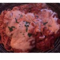 Veal Parmagiano · “THE BEST IN THE CITY”
Milk fed veal pounded thin, panko breaded & fried topped with homemad...