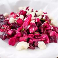 Beets & Apple · Diced apples and beets, chick peas, mixed with fresh chopped parsley and onion.
(may include...