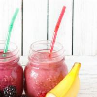 Blueberry Madness Smoothie · Strawberry, blueberry, banana, and apple juice.