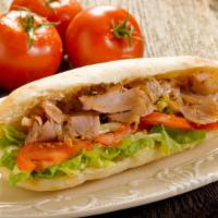 Pepper Turkey Sandwich · Delicious sandwich made with Pepper Turkey. Topped with lettuce, tomatoes, jack cheese, and ...