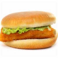Fish Burger · Delicious Fish Burger freshly prepared and cooked to perfection. Topped with lettuce, tomato...