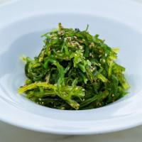Seaweed Salad · Japanese kelp with shirogoma dressing. Vegetarian.