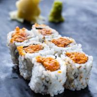 Spicy Tuna Roll · Comes with rice outside.