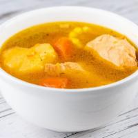 Sopa De Pollo / Chicken Soup · Homemade chicken soup with carrots, potatoes, peppers and onions.