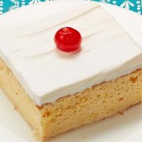 Tres Leches · Sponge cake soaked in three types of milk