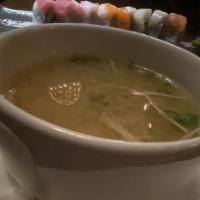 Miso Soup · Enoki mushroom, silken tofu, seaweed and scallion.