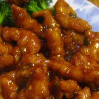 General Tso'S Chicken · Hot and spicy. Chunks of deep-fried chicken sautéed in a hot and spicy sauce on top of steam...