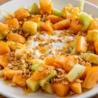 Yoga Breakfast · Greek Yogurt with Seasonal Fruit Salad, Almond Granola And Honey