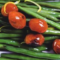 Haricots Verts (Half Pint) · with lemon zest infused olive oil