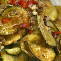 Spicy Marinated Zucchini (Half Pint) · with red pepper flakes & garlic (contains gluten)