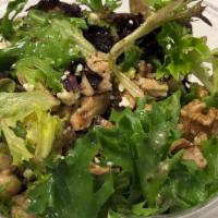 The Essen Grilled Chicken Salad · Avocado, organic chickpeas, blue cheese, walnuts, low-fat honey Dijon dressing, chopped with...