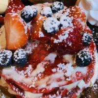 Red Velvet Pancake · New! Served with fresh berries and maple syrup.