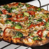 The Veggie Special · Crushed Italian Tomatoes, Mozzarella, Spinach, Broccoli, Mushrooms, Peppers, Onion, Grated P...